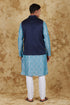 Veshbhoshaa Bluesaanchi Blue Jacquard Waistcoat Set
