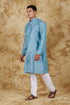Veshbhoshaa Bluesaanchi Blue Jacquard Waistcoat Set