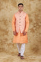 Veshbhoshaa Bluesaanchi Orange Waistcoat Set