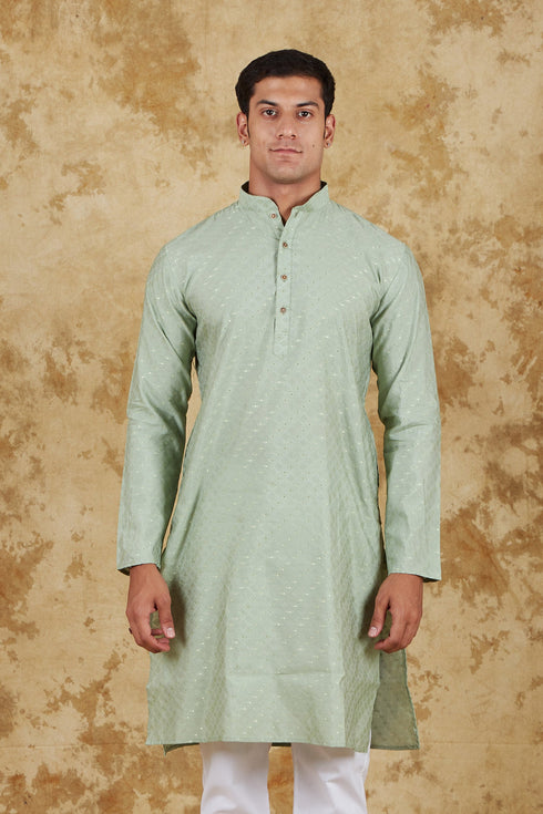 Veshbhoshaa Bluesaanchi Light Green Jacquard Waistcoat Set