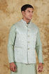 Veshbhoshaa Bluesaanchi Men'S Jacquard Green Waistcoat