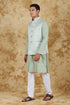 Veshbhoshaa Bluesaanchi Light Green Jacquard Waistcoat Set