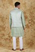 Veshbhoshaa Bluesaanchi Light Green Jacquard Waistcoat Set
