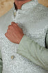 Veshbhoshaa Bluesaanchi Light Green Jacquard Waistcoat Set