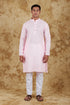Veshbhoshaa Bluesaanchi Baby Pink Jacquard Waistcoat Set