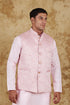 Veshbhoshaa Bluesaanchi Men'S Jacquard Pink Waistcoat