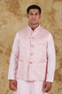 Veshbhoshaa Bluesaanchi Men'S Jacquard Pink Waistcoat