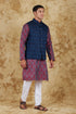 Veshbhoshaa Bluesaanchi Blue Jacquard Waistcoat Set