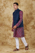 Veshbhoshaa Bluesaanchi Blue Jacquard Waistcoat Set