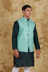 Veshbhoshaa Bluesaanchi Green Waistcoat Set