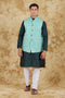 Veshbhoshaa Bluesaanchi Green Waistcoat Set