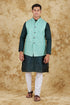 Veshbhoshaa Bluesaanchi Green Waistcoat Set