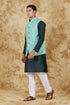 Veshbhoshaa Bluesaanchi Green Waistcoat Set