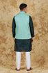 Veshbhoshaa Bluesaanchi Green Waistcoat Set