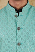 Veshbhoshaa Bluesaanchi Men'S Jacquard Mint Green Sequence Waistcoat