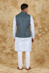 Veshbhoshaa Bluesaanchi Casual Grey Waistcoat Set