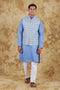 Veshbhoshaa Bluesaanchi Sky Blue Waistcoat Set