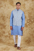 Veshbhoshaa Bluesaanchi Sky Blue Waistcoat Set