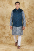 Veshbhoshaa Bluesaanchi Indigo Jacquard Waistcoat Set