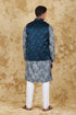 Veshbhoshaa Bluesaanchi Indigo Jacquard Waistcoat Set