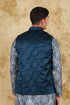 Veshbhoshaa Bluesaanchi Men'S Jacquard Blue Waistcoat