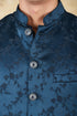 Veshbhoshaa Bluesaanchi Men'S Jacquard Blue Waistcoat