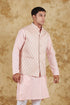 Veshbhoshaa Bluesaanchi Pink Jacquard Waistcoat Set