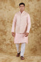 Veshbhoshaa Bluesaanchi Pink Jacquard Waistcoat Set