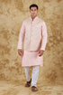 Veshbhoshaa Bluesaanchi Pink Jacquard Waistcoat Set