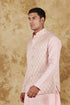 Veshbhoshaa Bluesaanchi Men'S Jacquard Light Peach Waistcoat