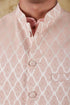 Veshbhoshaa Bluesaanchi Men'S Jacquard Light Peach Waistcoat