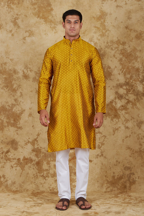 Veshbhoshaa Bluesaanchi Golden Jacquard Waistcoat Set