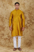Veshbhoshaa Bluesaanchi Golden Jacquard Waistcoat Set