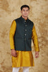 Veshbhoshaa Bluesaanchi Golden Jacquard Waistcoat Set