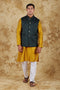 Veshbhoshaa Bluesaanchi Golden Jacquard Waistcoat Set