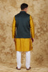 Veshbhoshaa Bluesaanchi Golden Jacquard Waistcoat Set