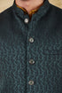 Veshbhoshaa Bluesaanchi Men'S Jacquard Dark Green Waistcoat