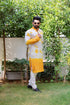Kzari Yellow Batik Print Kurta with Self-Embroidery