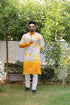 Kzari Yellow Batik Print Kurta with Self-Embroidery