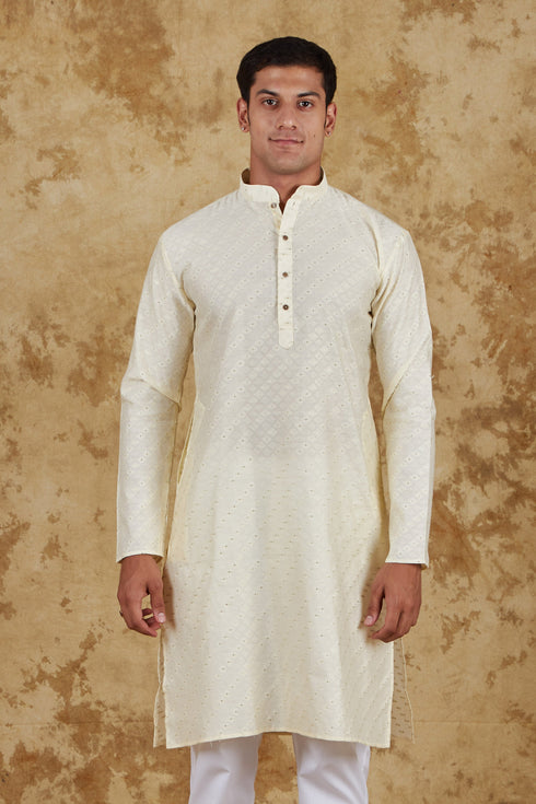 Veshbhoshaa Bluesaanchi Cream Waistcoat Set