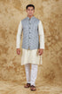 Veshbhoshaa Bluesaanchi Cream Waistcoat Set