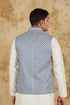 Veshbhoshaa Bluesaanchi Men'S Cotton Blend Dobby Printed Light Green Waistcoat