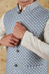 Veshbhoshaa Bluesaanchi Cream Waistcoat Set