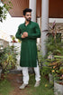 Kzari Green Self-Embroidered Kurta with Sequence