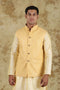 Veshbhoshaa Bluesaanchi Men'S Cotton Blend Sequence Mango Waistcoat