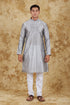 Veshbhoshaa Bluesaanchi Bond Grey Jacquard Waistcoat Set