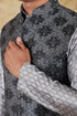 Veshbhoshaa Bluesaanchi Bond Grey Jacquard Waistcoat Set