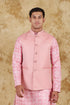 Veshbhoshaa Bluesaanchi Men'S Jacquard Pink Waistcoat