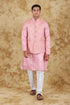 Veshbhoshaa Bluesaanchi Pink Jacquard Waistcoat Set