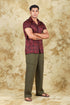 Veshbhoshaa Bluebird Cotton Blend Comfort Red Printed Shirt For Men